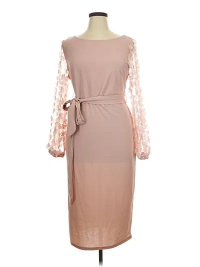 Pre-owned Shein Curve Cocktail Dress In Tan