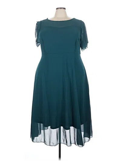Pre-owned Shein Curve Cocktail Dress In Teal