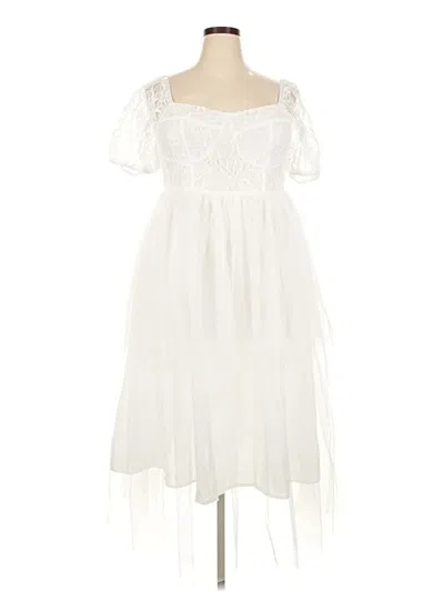 Pre-owned Shein Curve Cocktail Dress In White