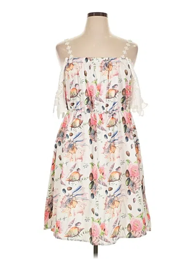 Pre-owned Shein Curve Cocktail Dress In White