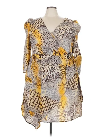 Pre-owned Shein Curve Cocktail Dress In Yellow