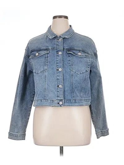 Pre-owned Shein Curve Denim Jacket In Blue