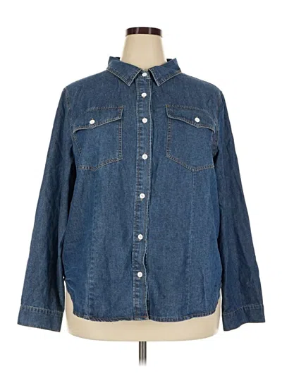 Pre-owned Shein Curve Denim Jacket In Blue