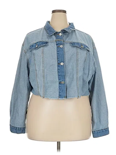 Pre-owned Shein Curve Denim Jacket In Blue