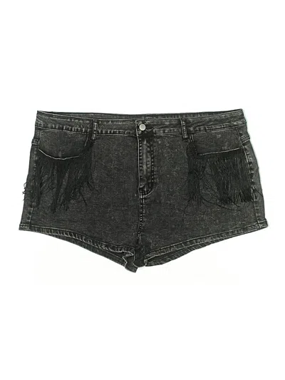 Pre-owned Shein Curve Denim Shorts In Black