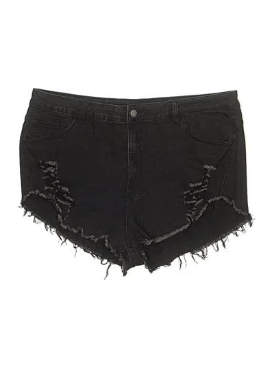Pre-owned Shein Curve Denim Shorts In Black