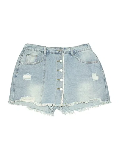 Pre-owned Shein Curve Denim Shorts In Blue