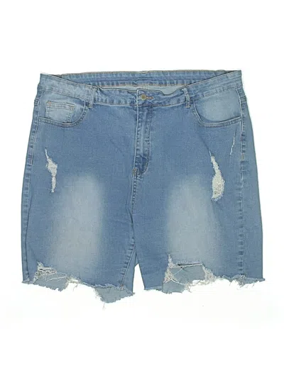 Pre-owned Shein Curve Denim Shorts In Blue