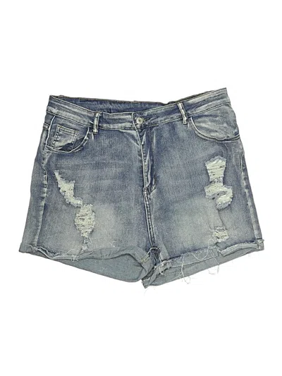Pre-owned Shein Curve Denim Shorts In Blue