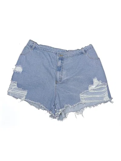 Pre-owned Shein Curve Denim Shorts In Blue