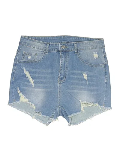 Pre-owned Shein Curve Denim Shorts In Blue