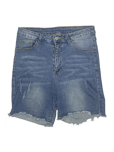Pre-owned Shein Curve Denim Shorts In Blue
