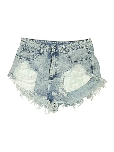 Pre-owned Shein Curve Denim Shorts In Blue