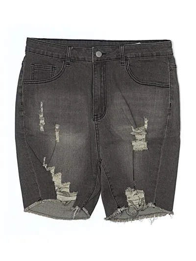 Pre-owned Shein Curve Denim Shorts In Gray