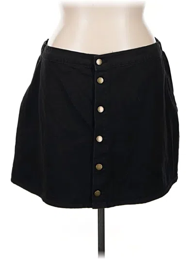 Pre-owned Shein Curve Denim Skirt In Black