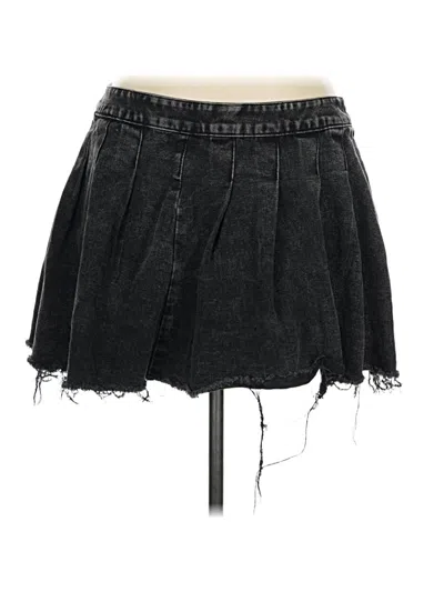 Pre-owned Shein Curve Denim Skirt In Black