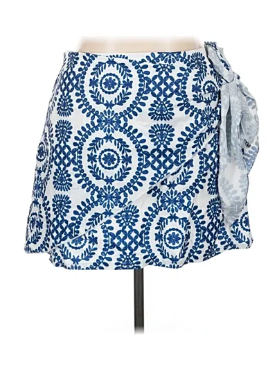 Pre-owned Shein Curve Denim Skirt In Blue