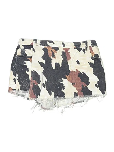 Pre-owned Shein Curve Denim Skirt In White