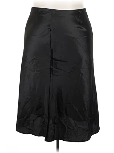 Pre-owned Shein Curve Faux Leather Skirt In Black