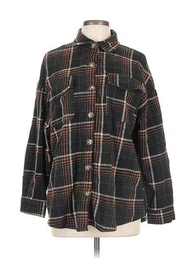 Pre-owned Shein Curve Fleece Jacket In Brown