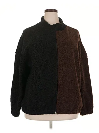Pre-owned Shein Curve Fleece Jacket In Brown