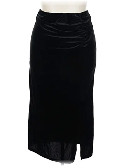 Pre-owned Shein Curve Formal Skirt In Black