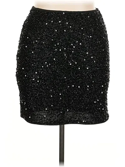Pre-owned Shein Curve Formal Skirt In Black