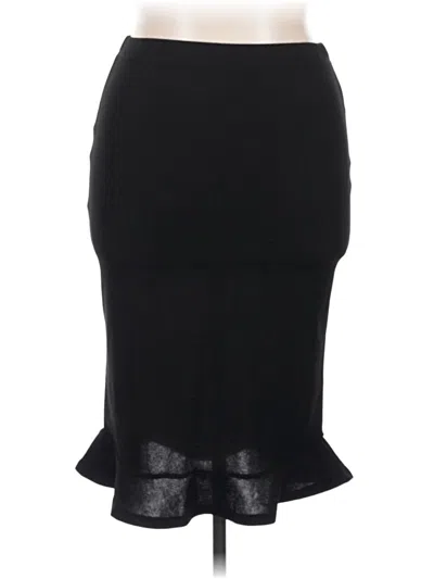 Pre-owned Shein Curve Formal Skirt In Black