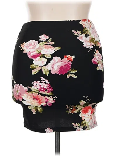 Pre-owned Shein Curve Formal Skirt In Black