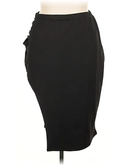 Pre-owned Shein Curve Formal Skirt In Black