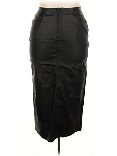 Pre-owned Shein Curve Formal Skirt In Black