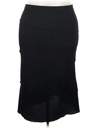 Pre-owned Shein Curve Formal Skirt In Black