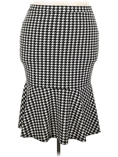 Pre-owned Shein Curve Formal Skirt In Black