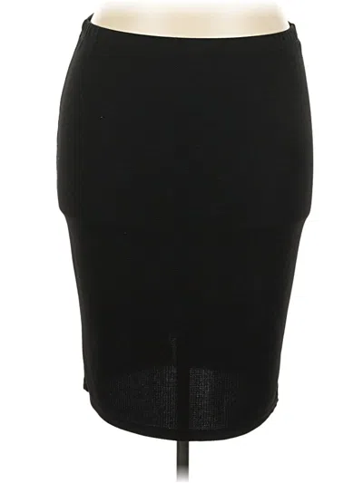 Pre-owned Shein Curve Formal Skirt In Black