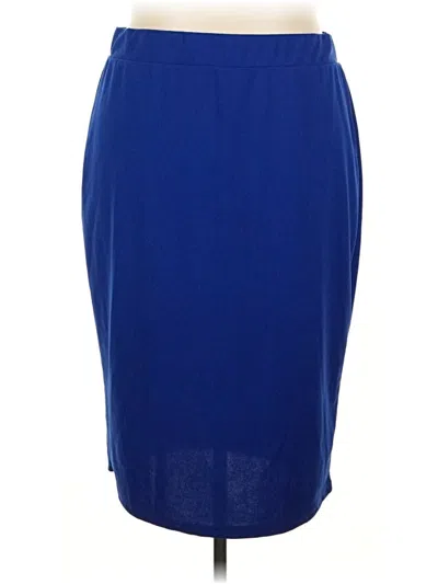 Pre-owned Shein Curve Formal Skirt In Blue
