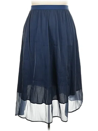 Pre-owned Shein Curve Formal Skirt In Blue