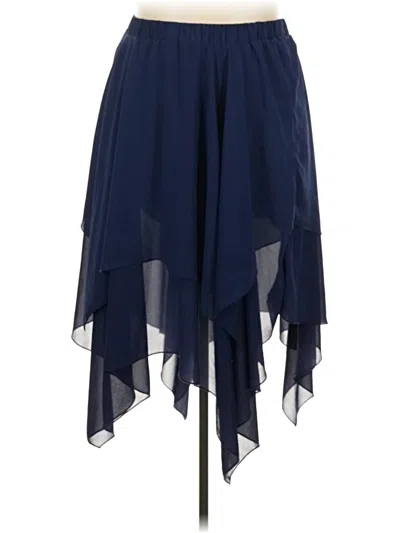 Pre-owned Shein Curve Formal Skirt In Blue