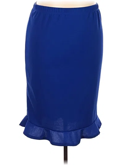 Pre-owned Shein Curve Formal Skirt In Blue