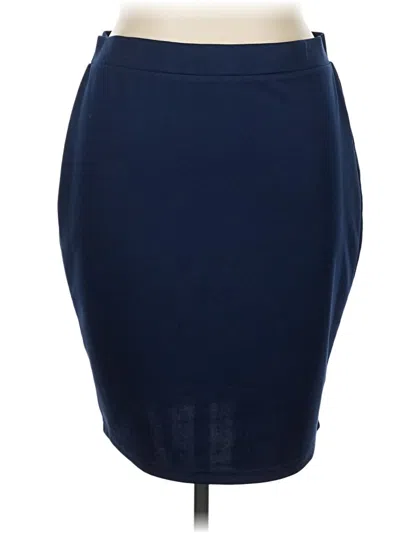 Pre-owned Shein Curve Formal Skirt In Blue