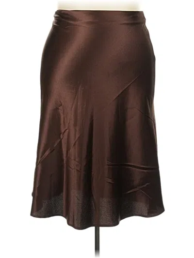Pre-owned Shein Curve Formal Skirt In Brown