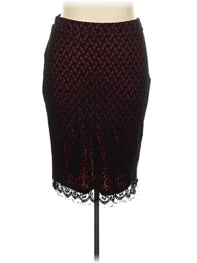 Pre-owned Shein Curve Formal Skirt In Burgundy