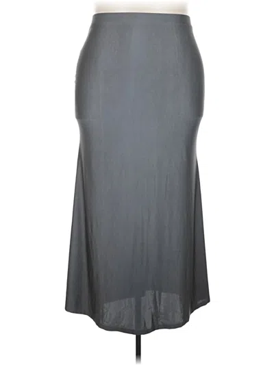 Pre-owned Shein Curve Formal Skirt In Gray