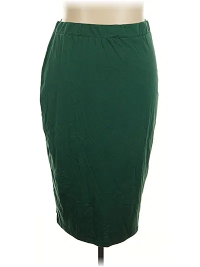 Pre-owned Shein Curve Formal Skirt In Green