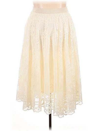 Pre-owned Shein Curve Formal Skirt In Ivory