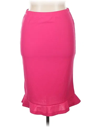 Pre-owned Shein Curve Formal Skirt In Pink