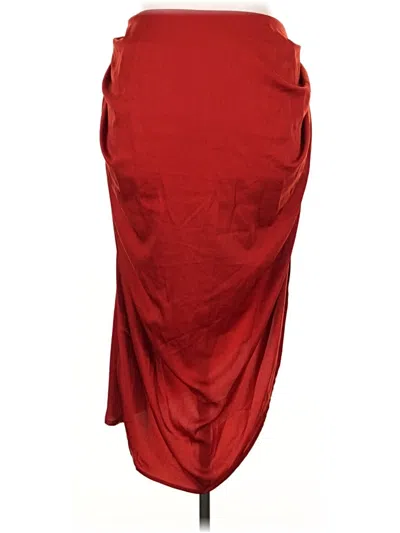 Pre-owned Shein Curve Formal Skirt In Red