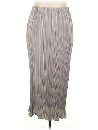Pre-owned Shein Curve Formal Skirt In Silver