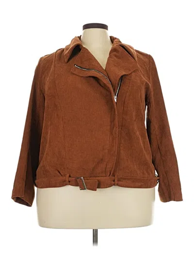 Pre-owned Shein Curve Jacket In Brown