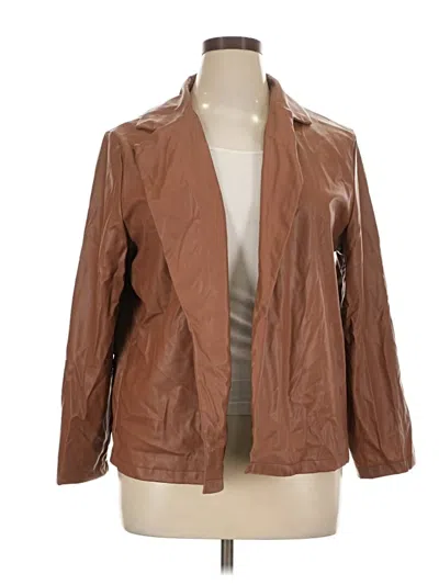 Pre-owned Shein Curve Jacket In Brown