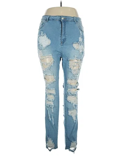 Pre-owned Shein Curve Jeans In Blue